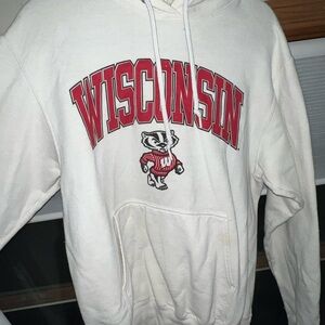 Champion White and Red Collegiate Hoodie